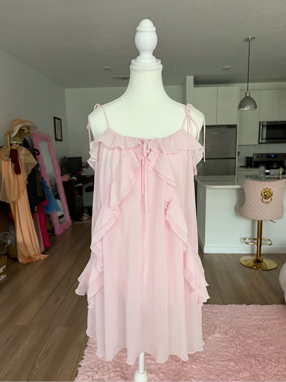 Wild Fable Pink Ruffle Mini Dress Size Small Like New